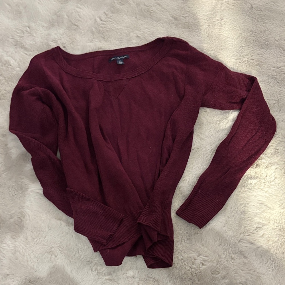 2 Lightweight Burgundy Sweaters